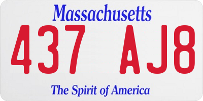 MA license plate 437AJ8