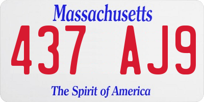 MA license plate 437AJ9