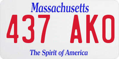 MA license plate 437AK0