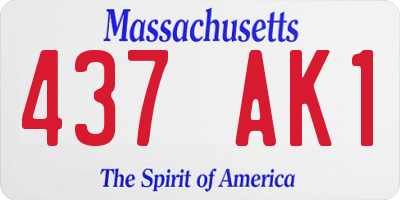 MA license plate 437AK1