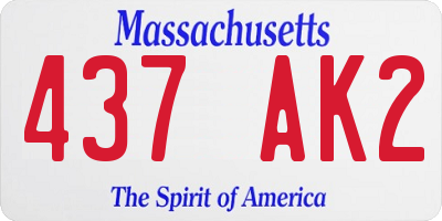 MA license plate 437AK2