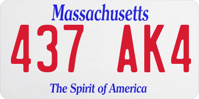 MA license plate 437AK4