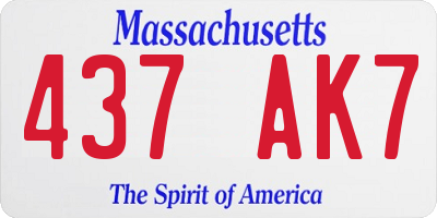 MA license plate 437AK7