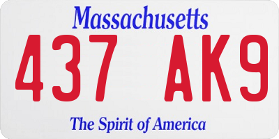 MA license plate 437AK9