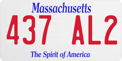 MA license plate 437AL2