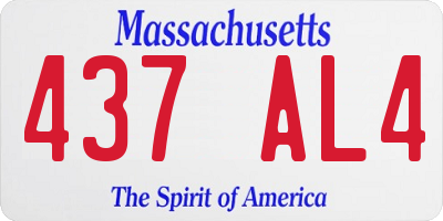 MA license plate 437AL4