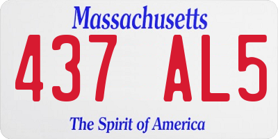 MA license plate 437AL5