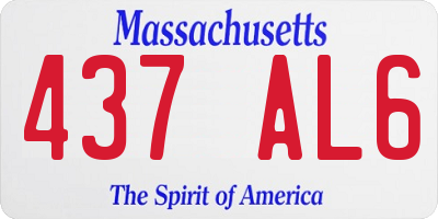 MA license plate 437AL6