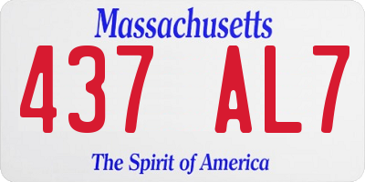 MA license plate 437AL7