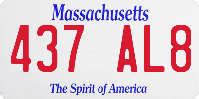 MA license plate 437AL8