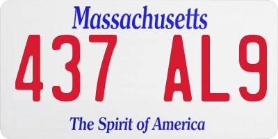 MA license plate 437AL9