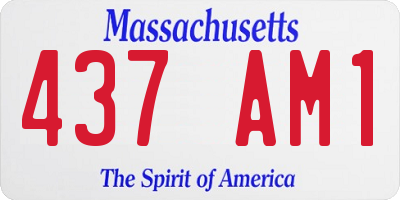 MA license plate 437AM1