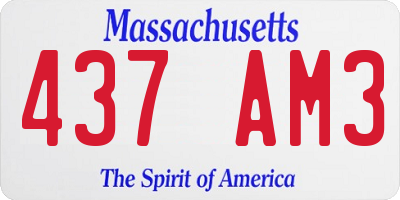 MA license plate 437AM3