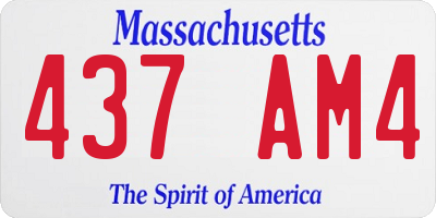 MA license plate 437AM4