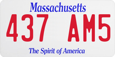 MA license plate 437AM5
