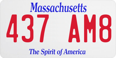 MA license plate 437AM8