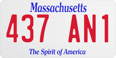 MA license plate 437AN1