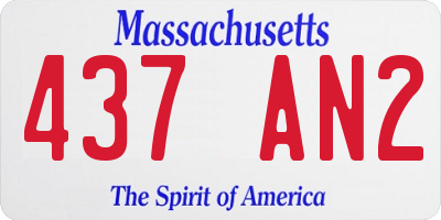 MA license plate 437AN2