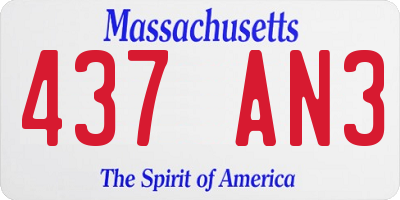 MA license plate 437AN3