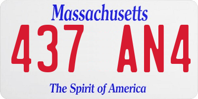 MA license plate 437AN4