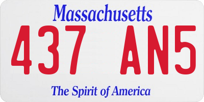 MA license plate 437AN5