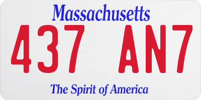 MA license plate 437AN7
