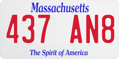 MA license plate 437AN8