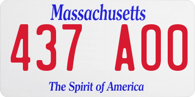 MA license plate 437AO0