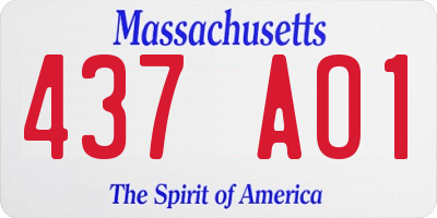 MA license plate 437AO1