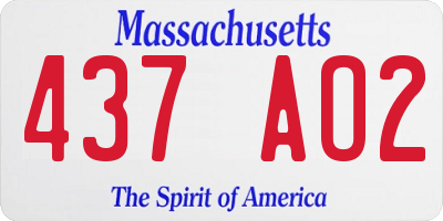 MA license plate 437AO2