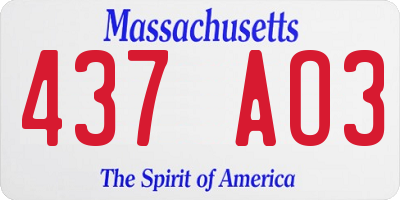 MA license plate 437AO3
