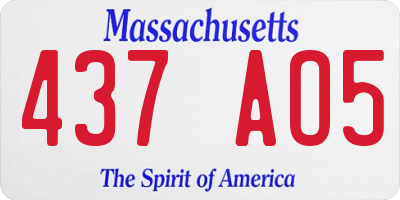 MA license plate 437AO5