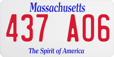 MA license plate 437AO6
