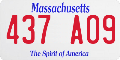 MA license plate 437AO9