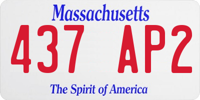 MA license plate 437AP2