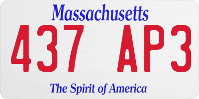 MA license plate 437AP3