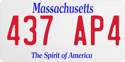 MA license plate 437AP4