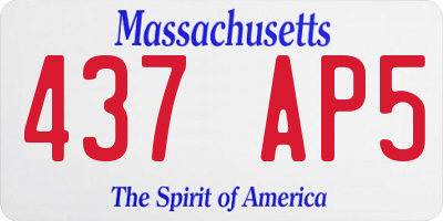 MA license plate 437AP5