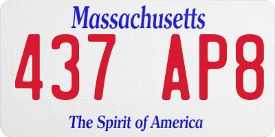 MA license plate 437AP8