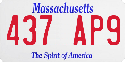 MA license plate 437AP9