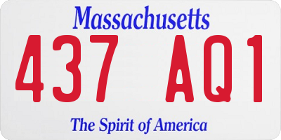 MA license plate 437AQ1