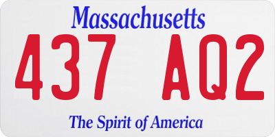 MA license plate 437AQ2