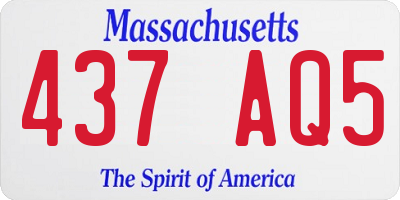 MA license plate 437AQ5