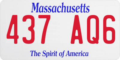 MA license plate 437AQ6