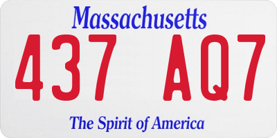 MA license plate 437AQ7