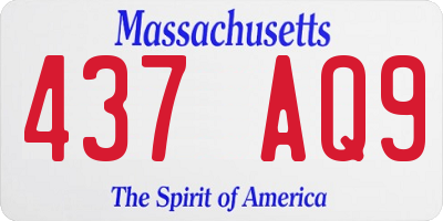 MA license plate 437AQ9