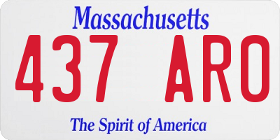 MA license plate 437AR0