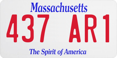 MA license plate 437AR1
