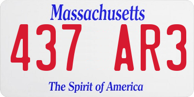 MA license plate 437AR3