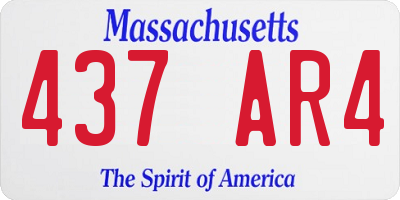 MA license plate 437AR4
